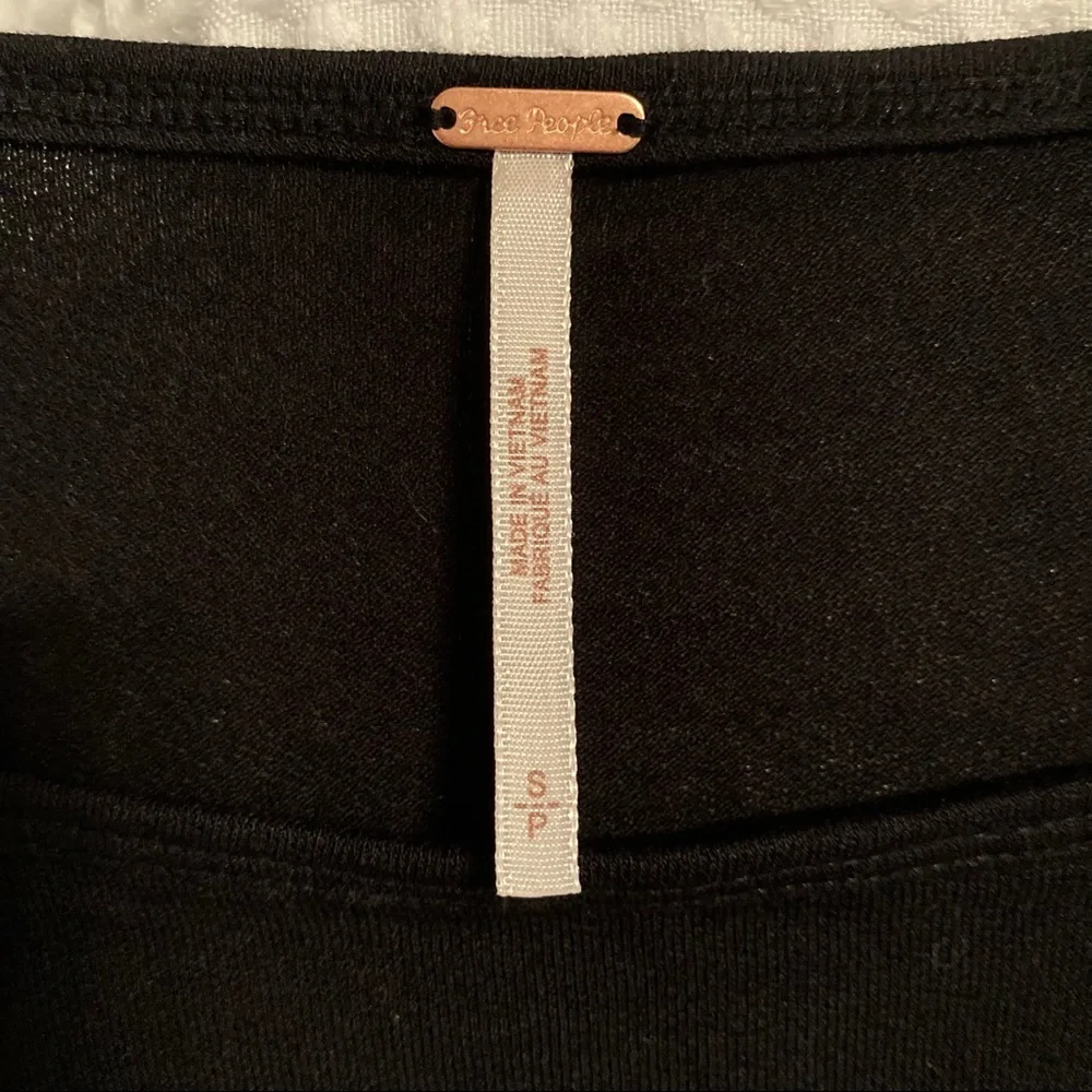 NWT Free People Bell Sleeve Top | Black Off the Shoulder - Picture 7 of 9